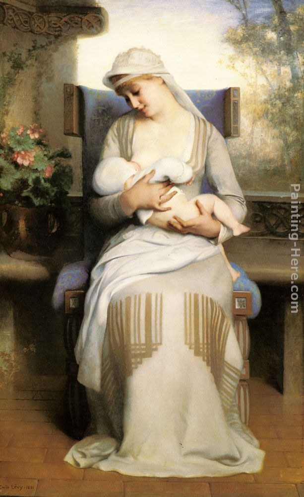 Emile Levy Young Mother Feeding Her Baby
